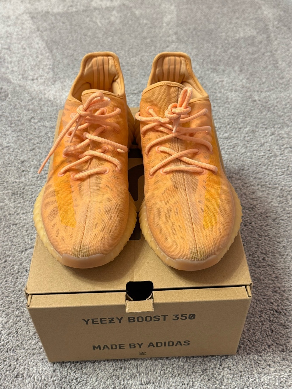 adidas Yeezy Boost 350 V2 Orange/Tan Knit Sneakers